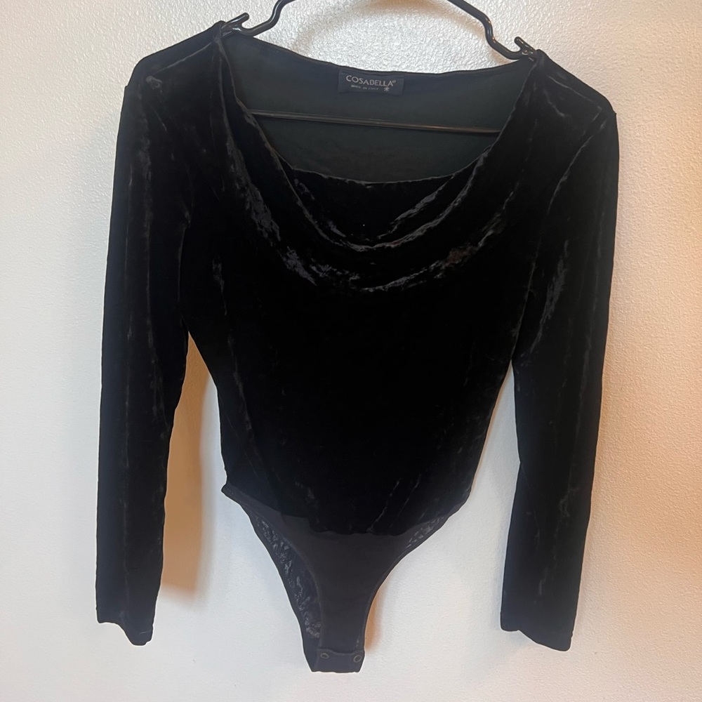 Cosabella Black Velvet Bodysuit